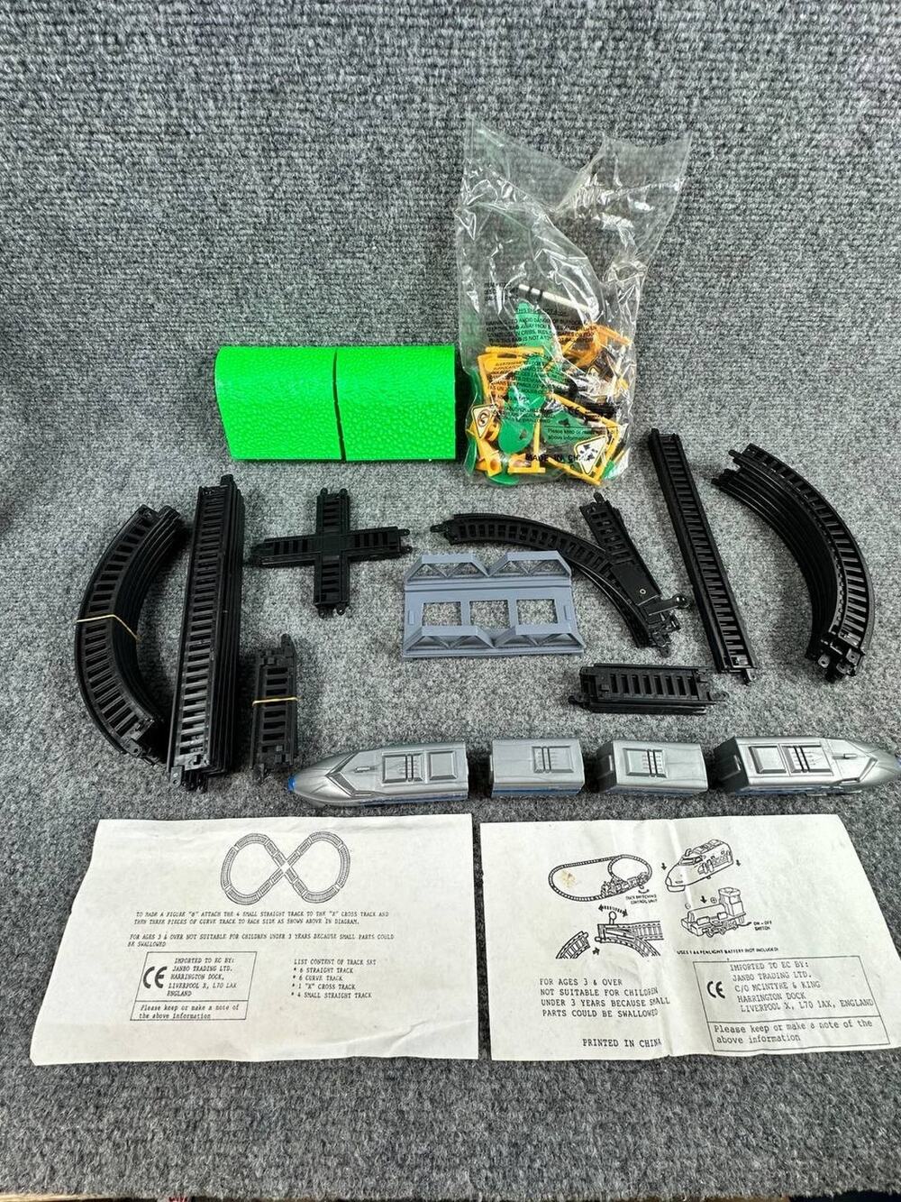 Race Track Toy Set Parts w/ Train Cars & Instructions Mixed Lot (Read)
